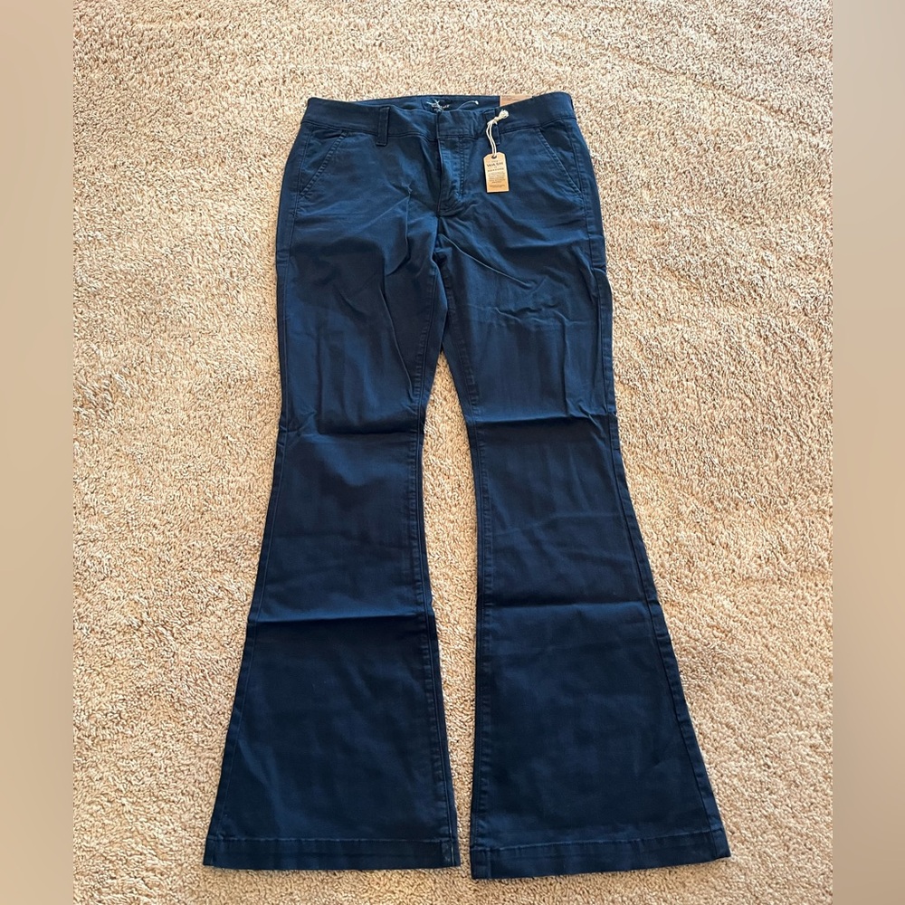 American Eagle Navy Flared Pants
